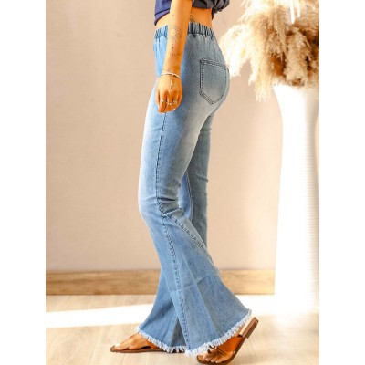 High Waist Flare Jeans with Back Pockets